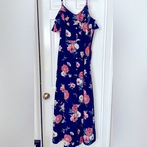 Altar’d State Navy floral midi dress